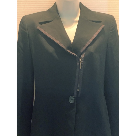 EMPORIO ARMANI Black Unique Zipper Fitted Blazer - Picture 6 of 8